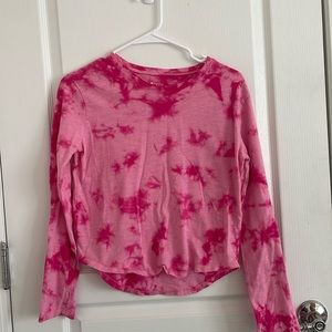 Hot Pink Tie Dye Long Sleeve Shirt